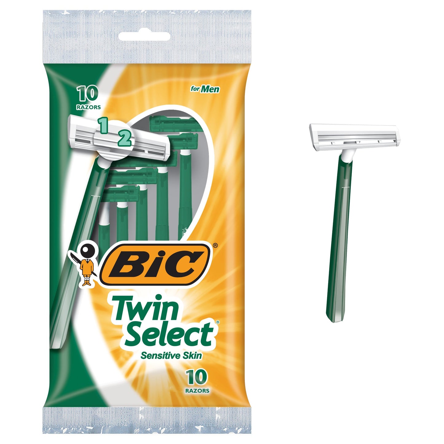 BIC Men's Twin Select Disposable Razor Sensitive Skin 10 count (Pack of 3)