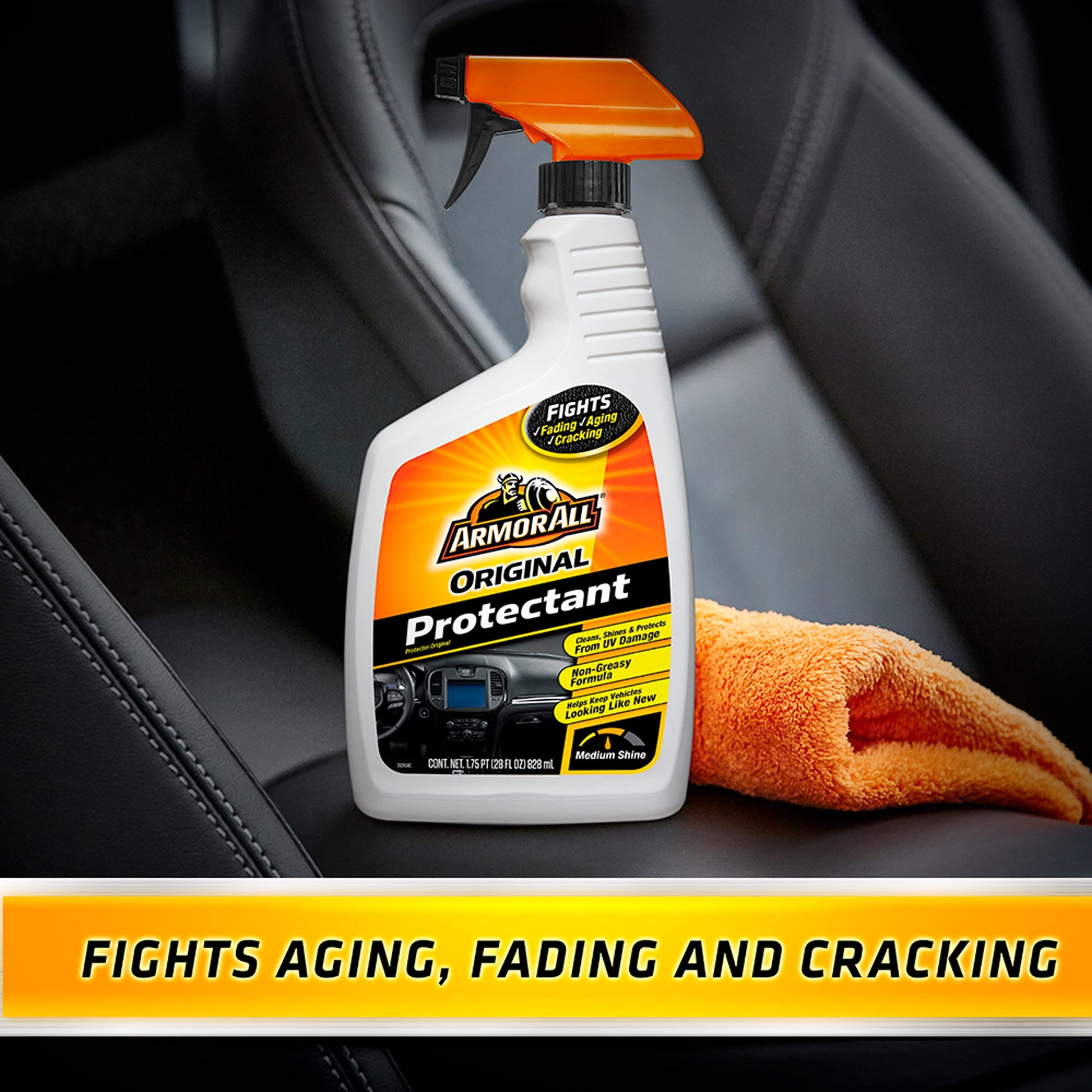 Armor All Interior Car Cleaner Spray Bottle, Protectant Cleaning for Cars, Truck, Motorcycle, 28 Fl Oz, (Pack of 6)