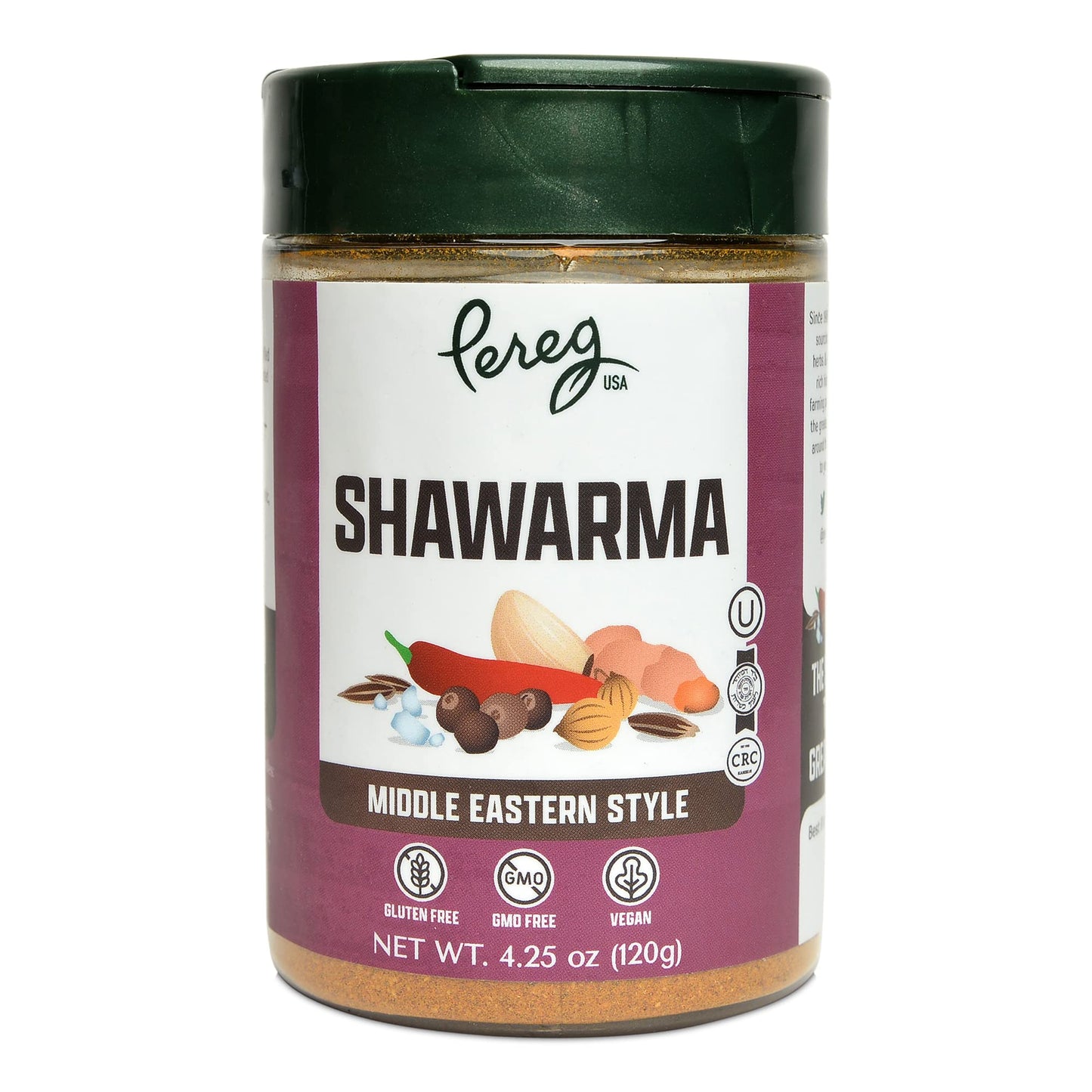 Pereg Shawarma Spice Seasoning Spice Rub for Meat Beef Gyro 4.25 Oz