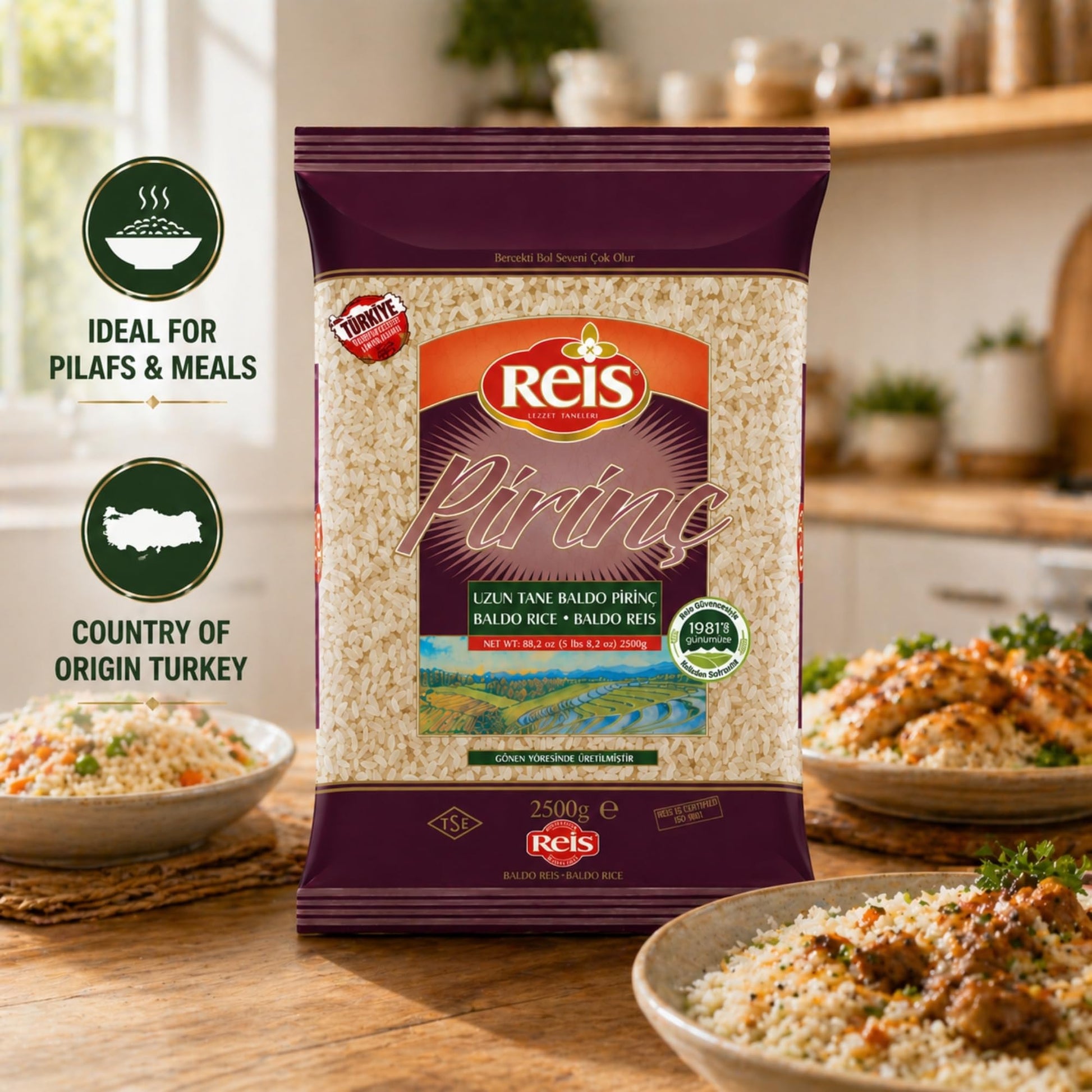 Reis Baldo Rice Long Grain White Rice Natural Cereal 2500g