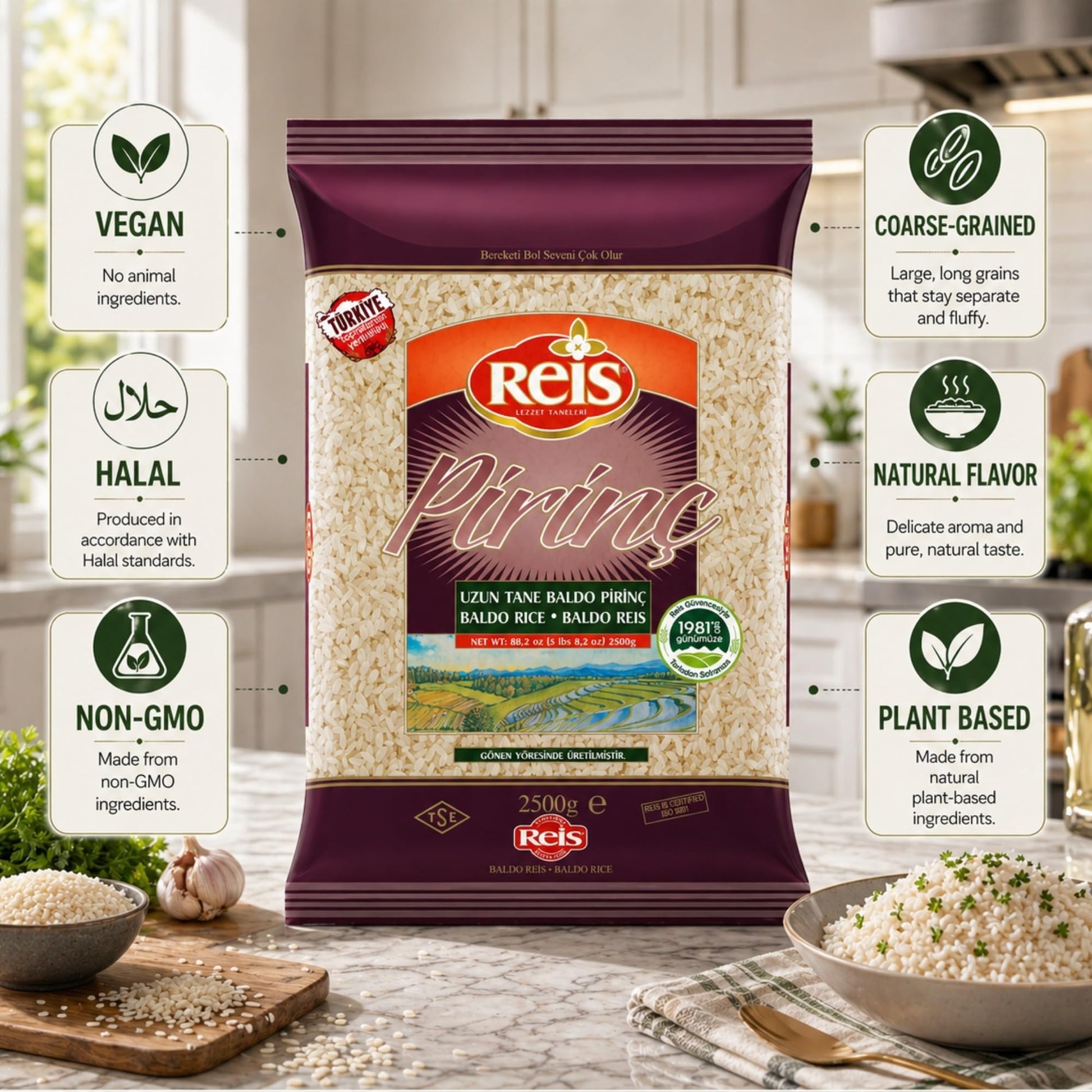 Reis Baldo Rice Long Grain White Rice Natural Cereal 2500g