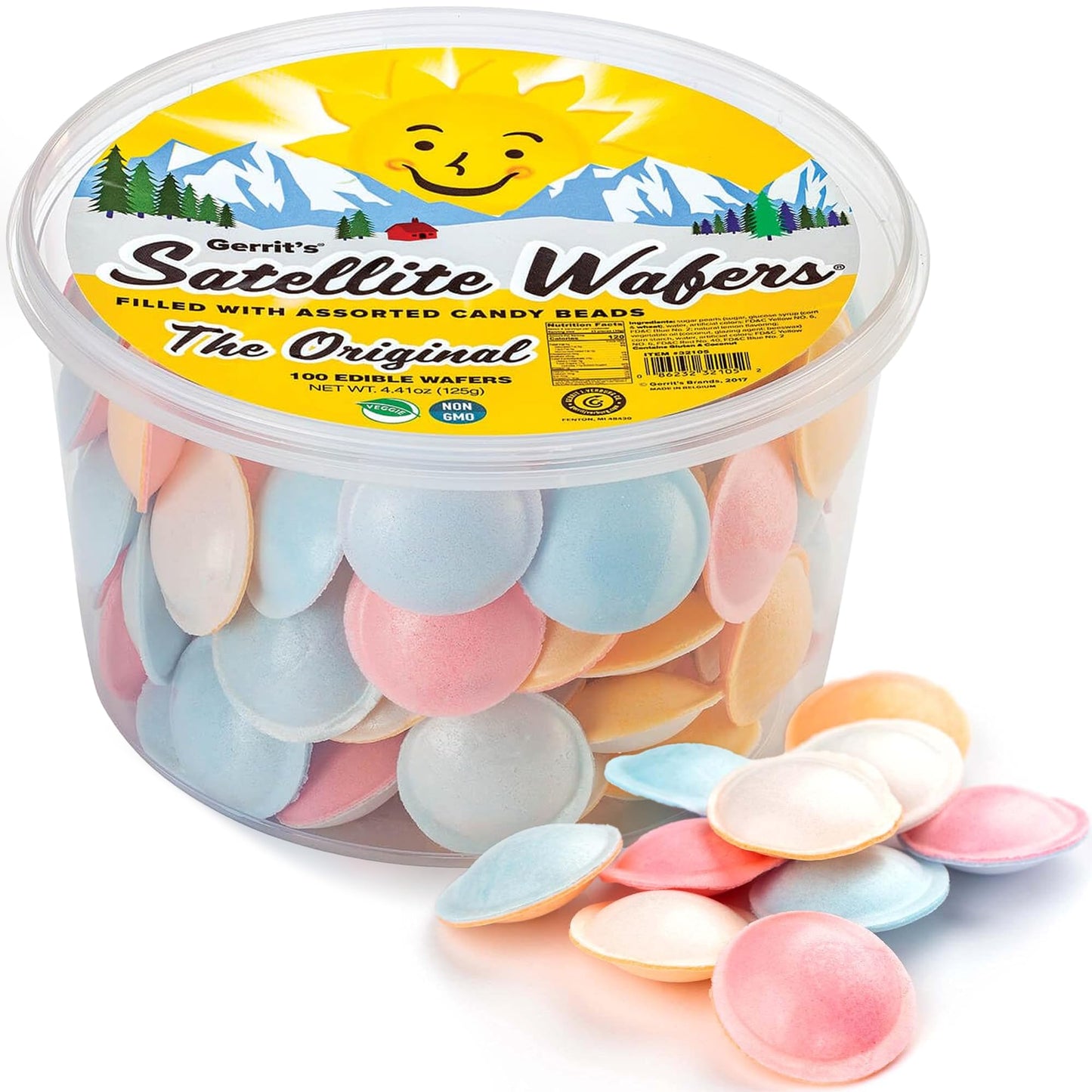 Gerrit's Original Satellite Wafers with Candy Beads, 100 Count, 4.41 oz Gerrit's