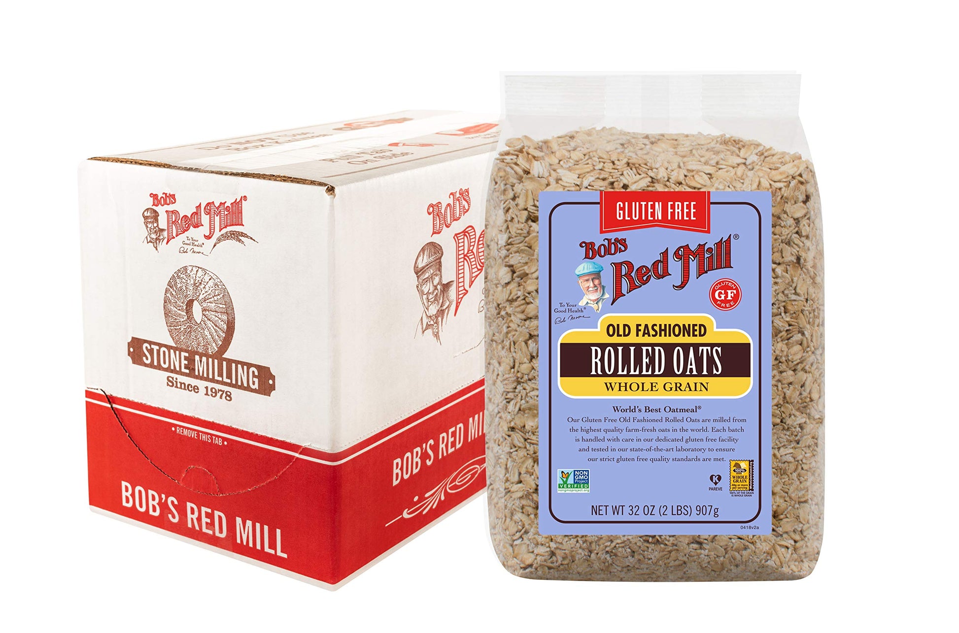 Bob's Red Mill Gluten Free Old Fashion Rolled Oats, 32-ounce (Pack of 4)
