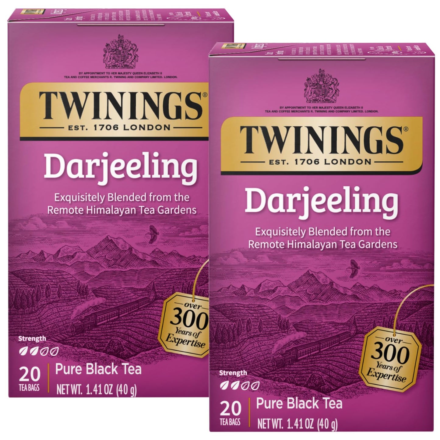 Twinings Darjeeling Tea A Delicate Dry Black Tea Sophisticated 20 Count (Pack of 2)