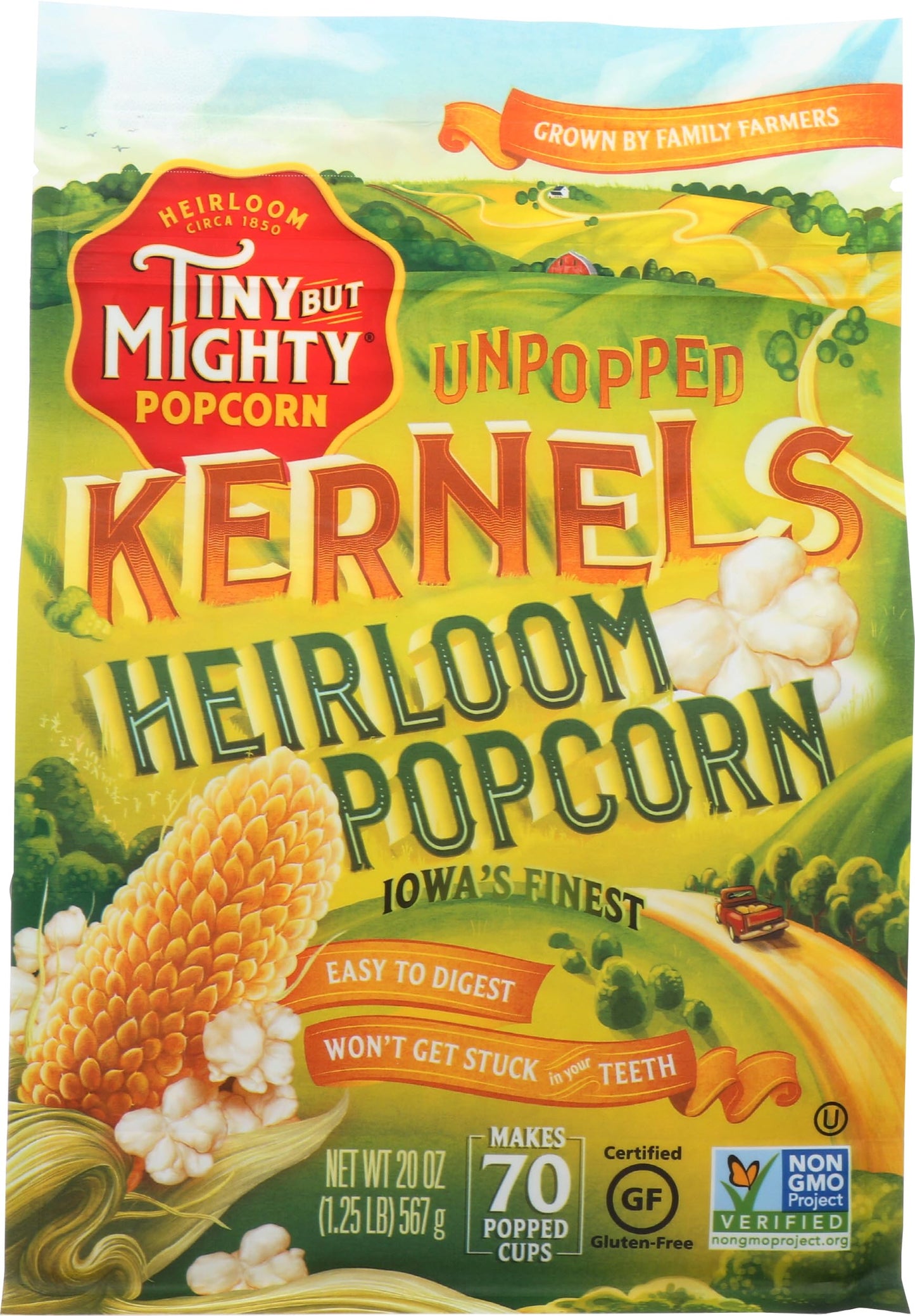 Tiny But Mighty Heirloom Popcorn, Unpopped Kernels, 1.25lb Bag Tiny But Mighty