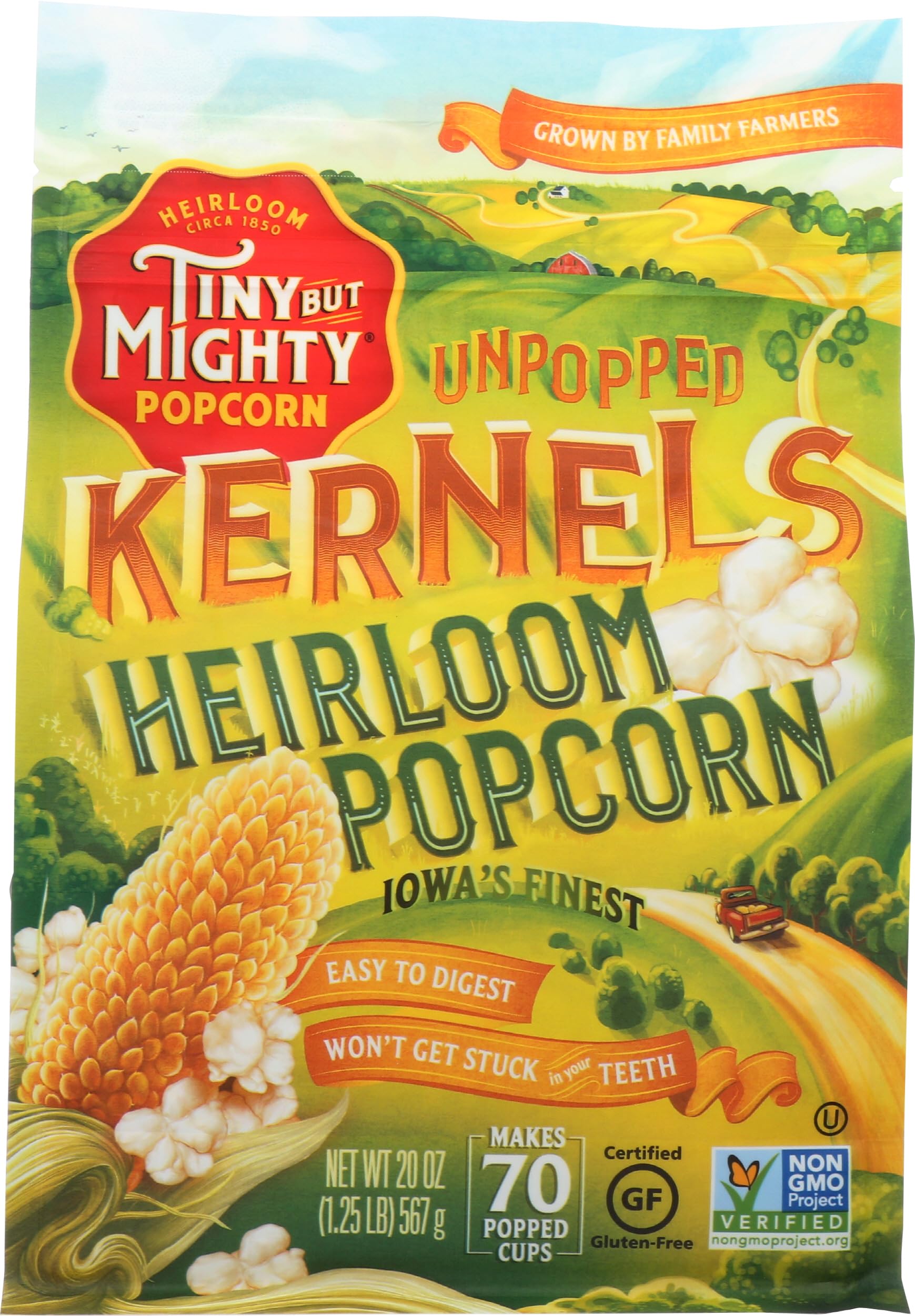 Tiny But Mighty Heirloom Popcorn, Unpopped Kernels, 1.25lb Bag Tiny But Mighty