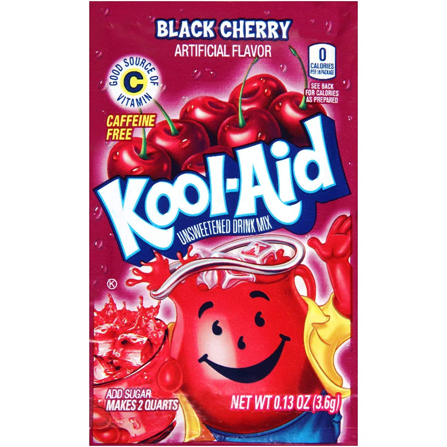 Kool-Aid Black Cherry Unsweetened Soft Drink Mix Caffeine Free 0.13 oz (Pack of 15)