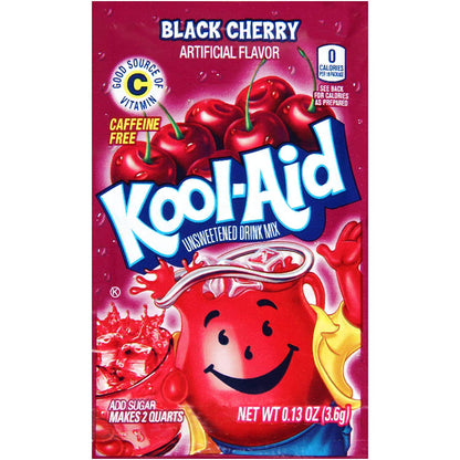 Kool-Aid Black Cherry Unsweetened Soft Drink Mix Caffeine Free 0.13 oz (Pack of 15)