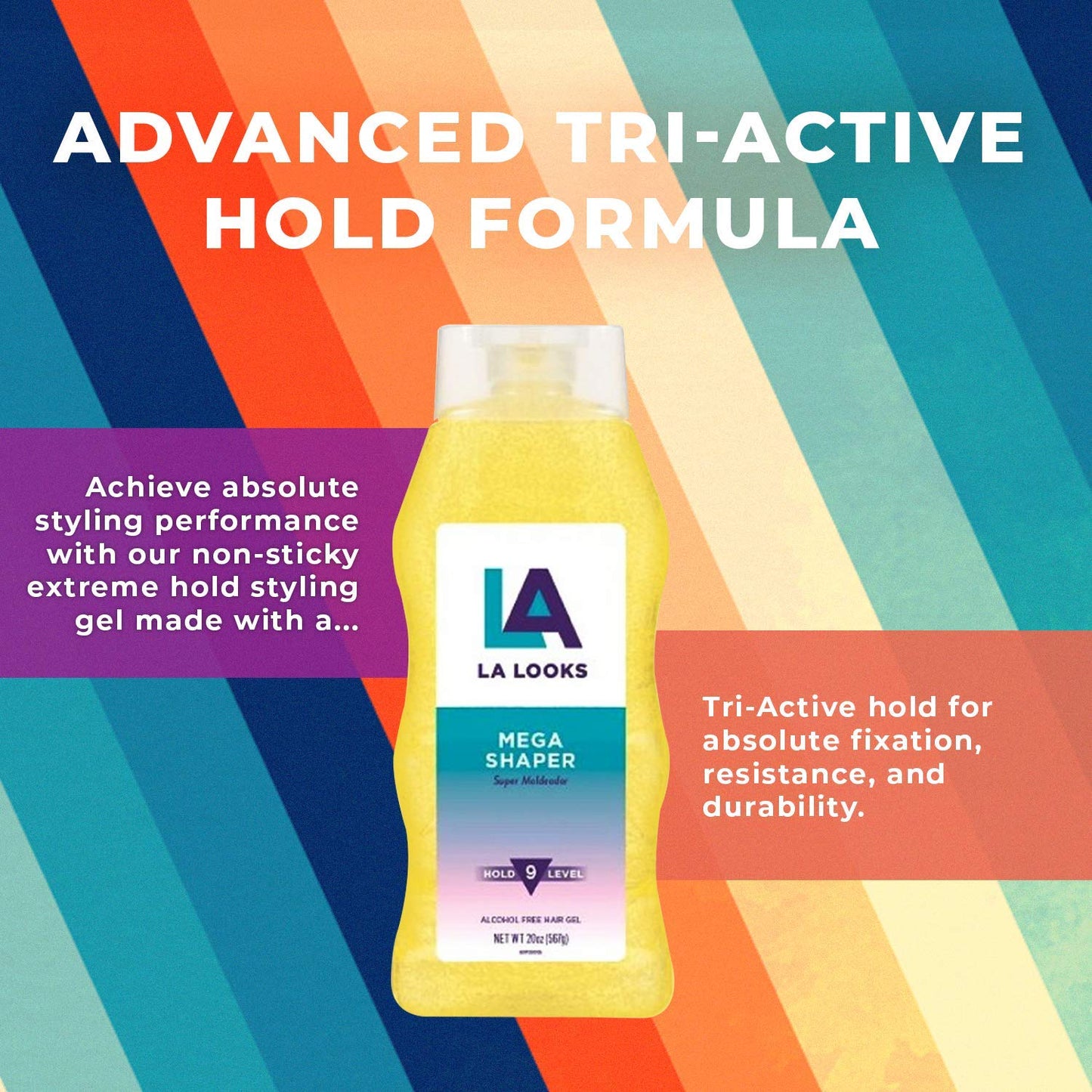 LA Looks Mega Shaper #9 Hold Level Hair Styling Gel 20 Ounce