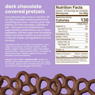UNREAL Dark Chocolate Covered Pretzels 3.5 OZ