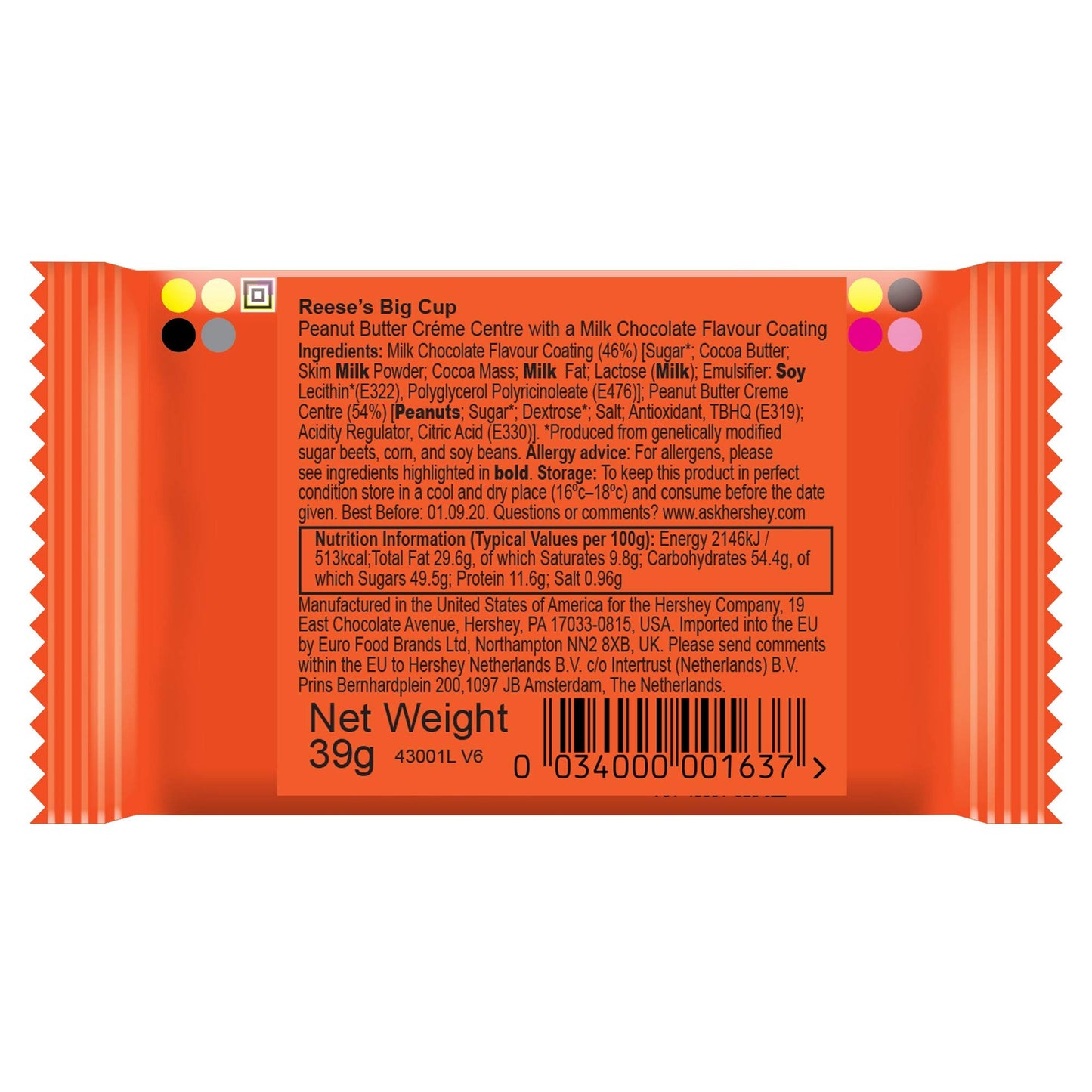 Reese's Big Cup Chocolate Candy 1.4 Oz 16 Count