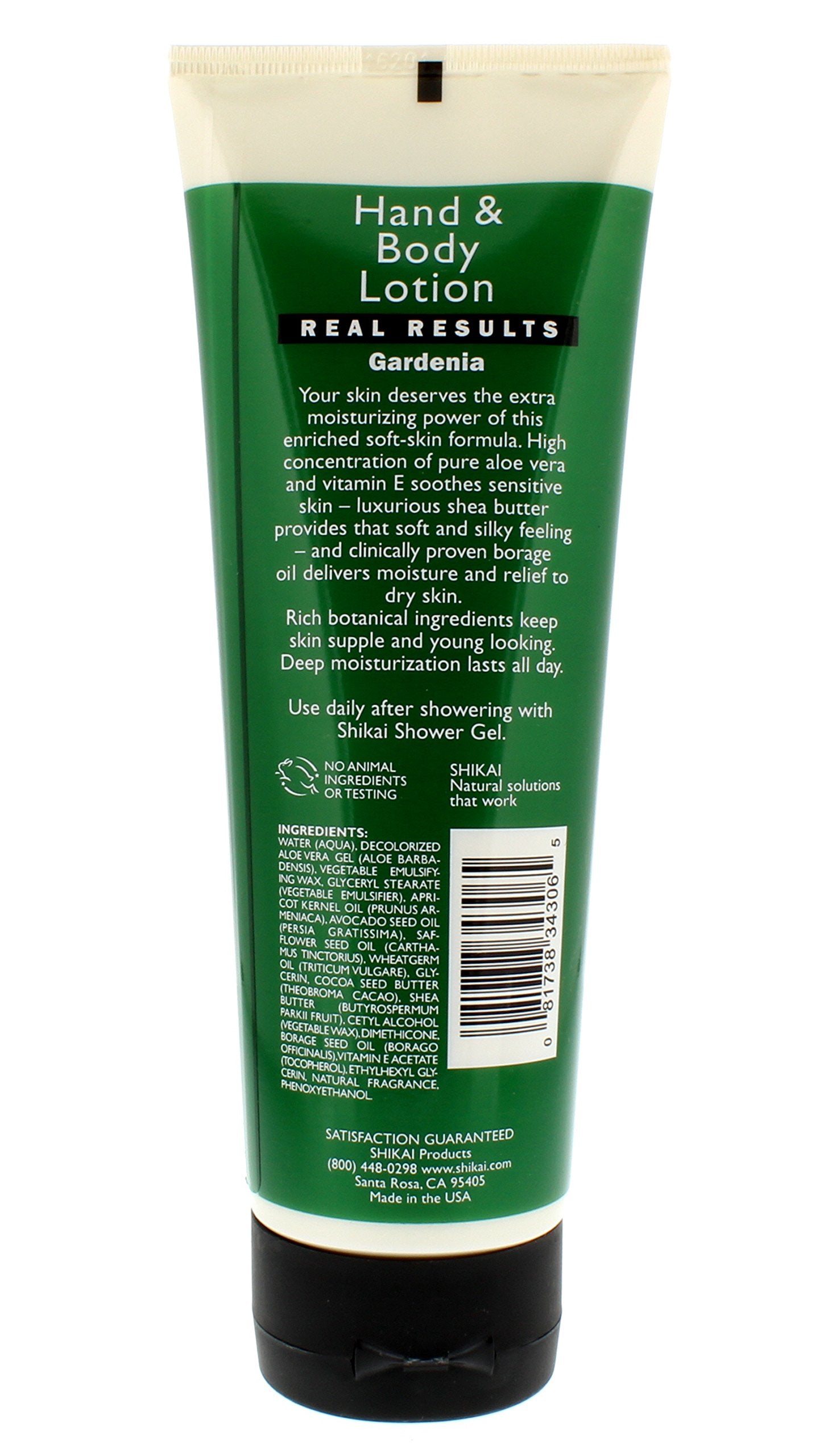 ShiKai Gardenia Aloe Vera Hand & Body Lotion Daily Moisturizing Skincare for 8oz