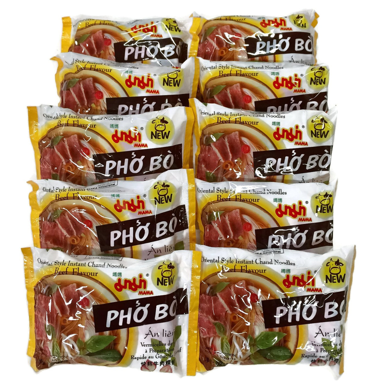Instant Chand Pho Bo Beef Noodle Soup, 1.94 oz (Pack of 10) Chand