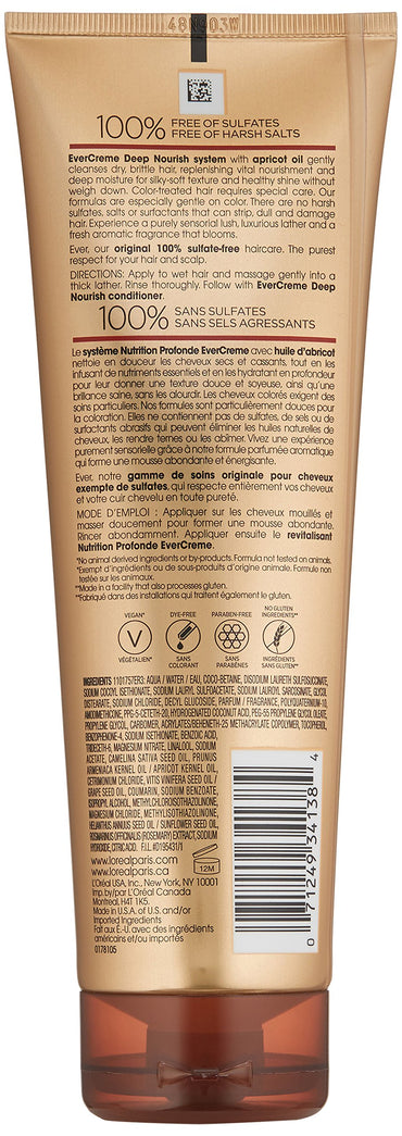 L'Oreal Paris Sulfate Free Shampoo Triple Action Hydration for Brittle 8.5 Fl Oz