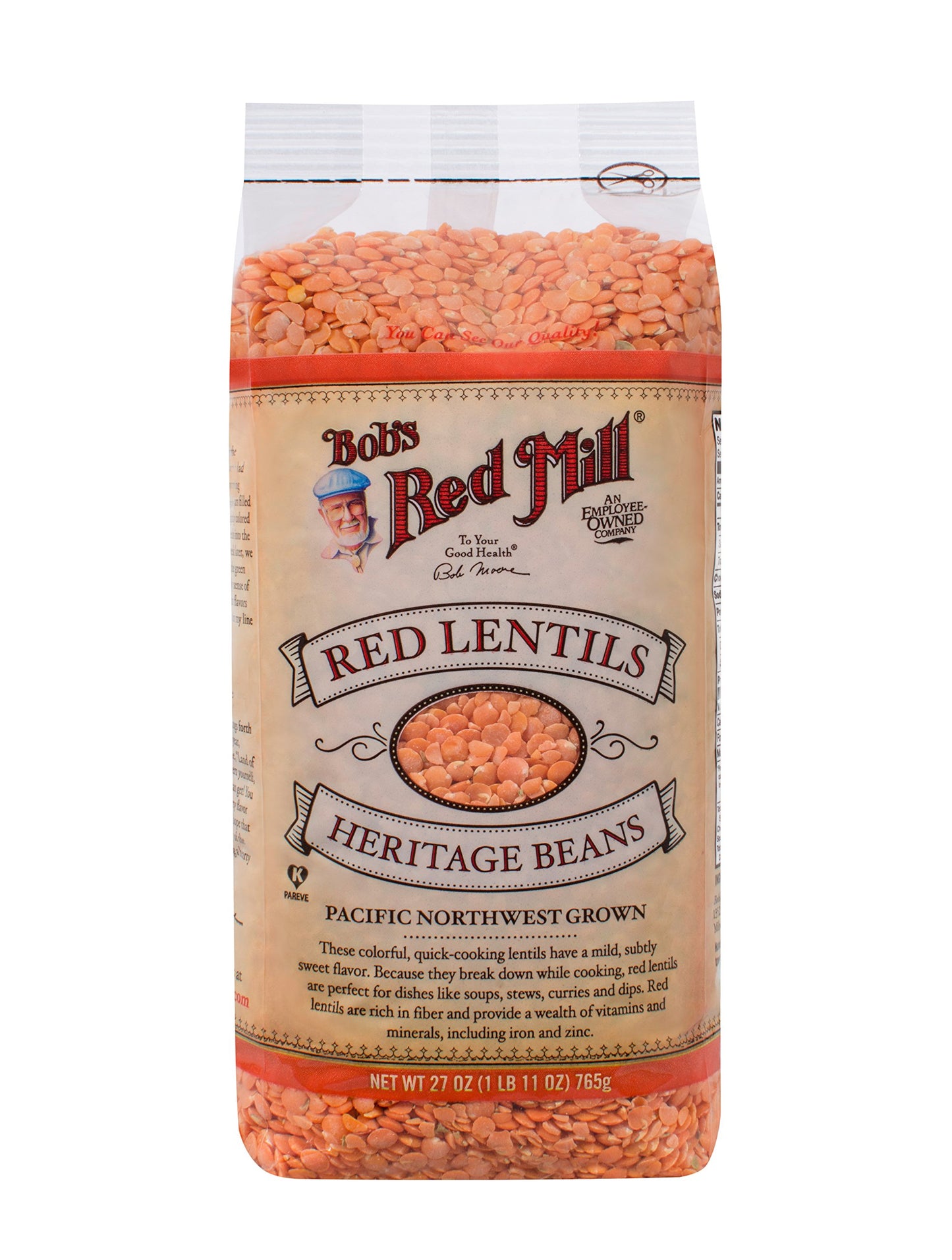 Bob's Red Mill Red Lentil Beans 27 Oz
