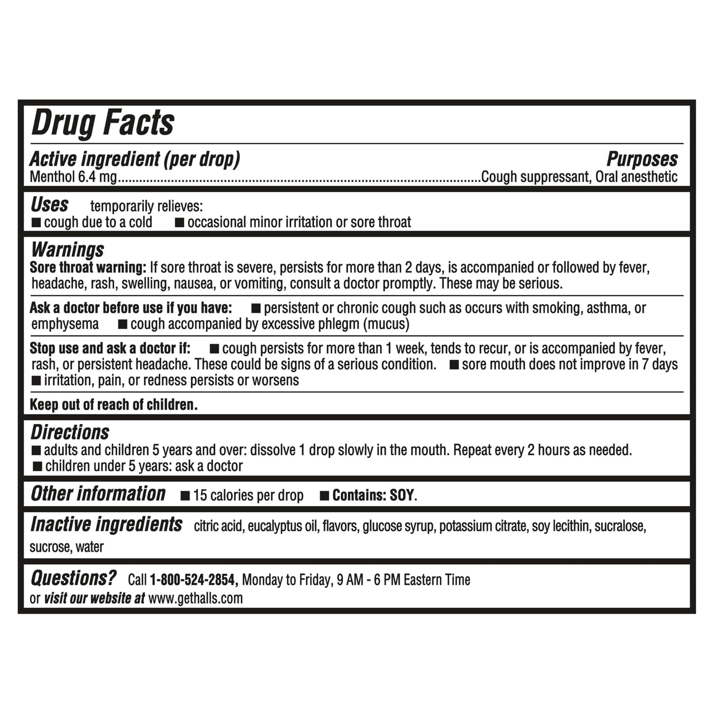 HALLS Cough and Throat Relief Mentho-Lyptus Cough Drops, 9 Sticks (Pack of 20)