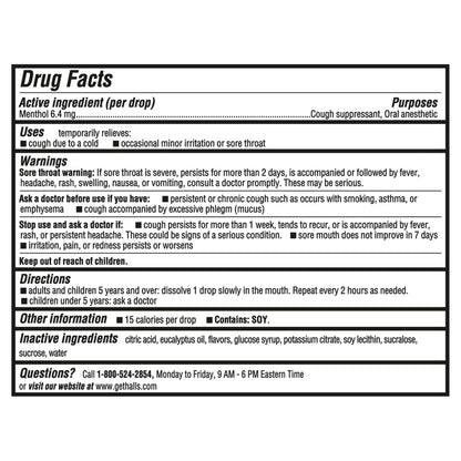 HALLS Cough and Throat Relief Mentho-Lyptus Cough Drops, 9 Sticks (Pack of 20)