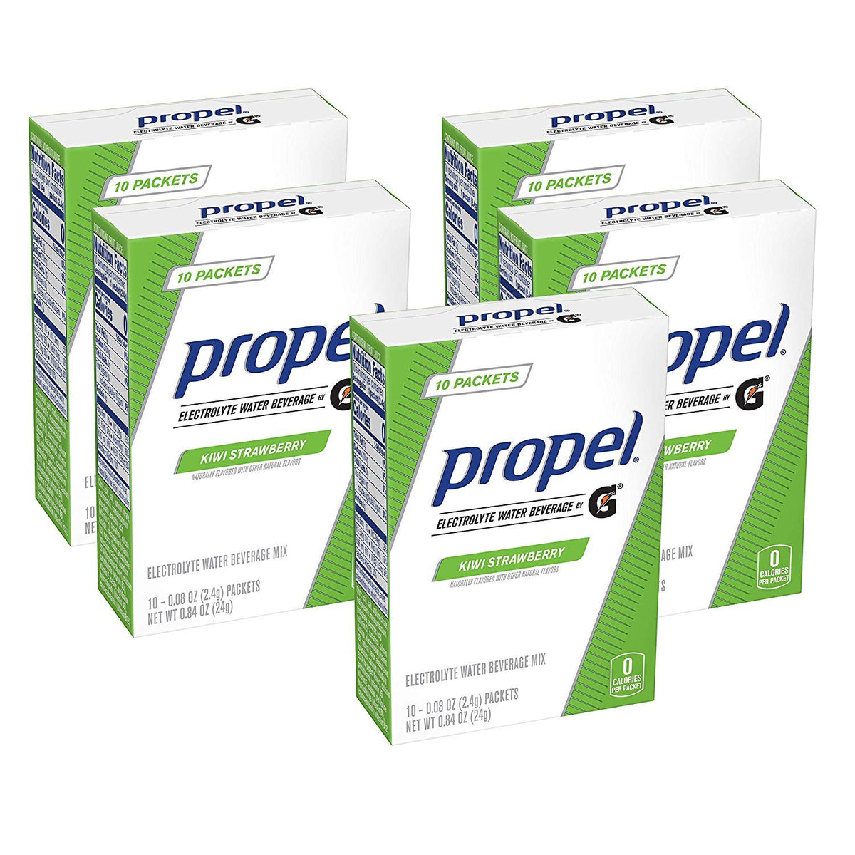 Propel Powder Packets Kiwi Strawberry With Electrolytes, 10 Count (Pack of 5) Propel