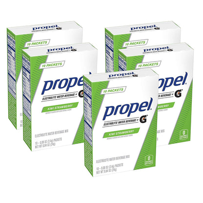 Propel Powder Packets Kiwi Strawberry With Electrolytes, 10 Count (Pack of 5) Propel
