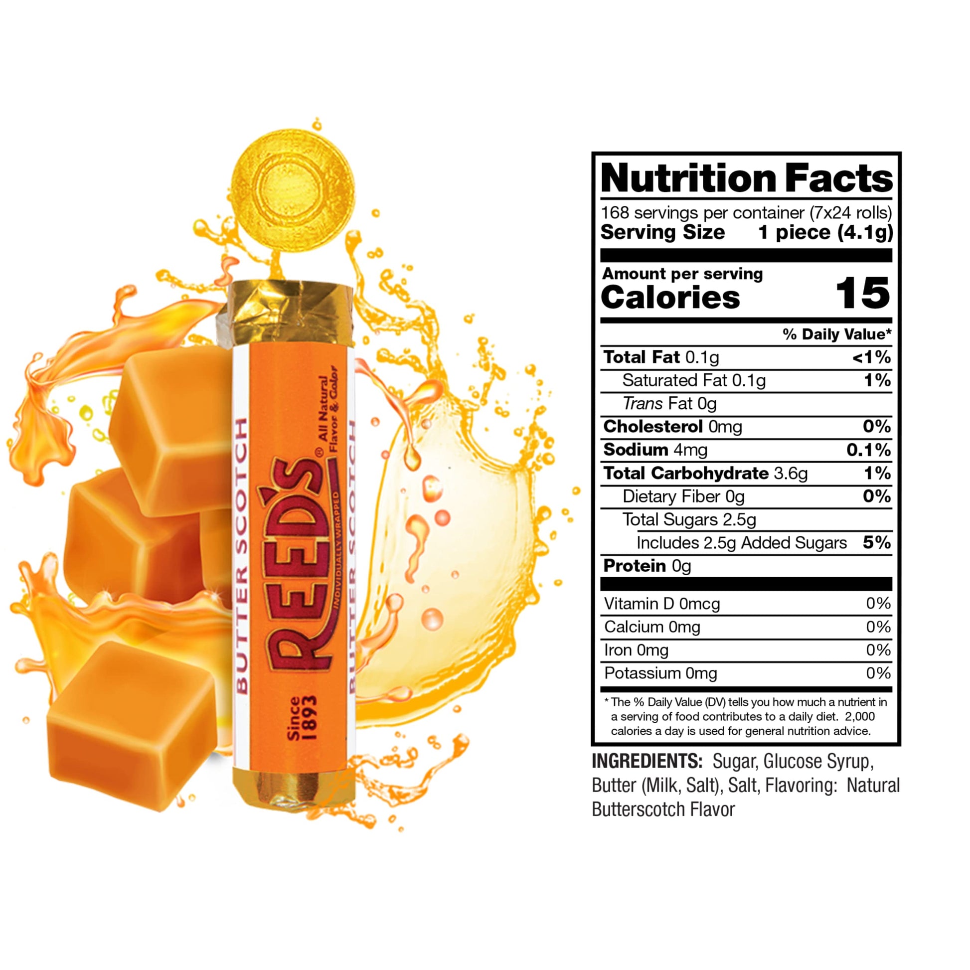 Reed's Butterscotch Hard Candy Individually Wrapped 1.01 oz (Pack of 6)