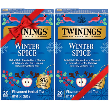 Twinings Cinnamon Apple Winter Spice Herbal Tea Camomile with Apple Cinnamon 20 Count (Pack of 2)