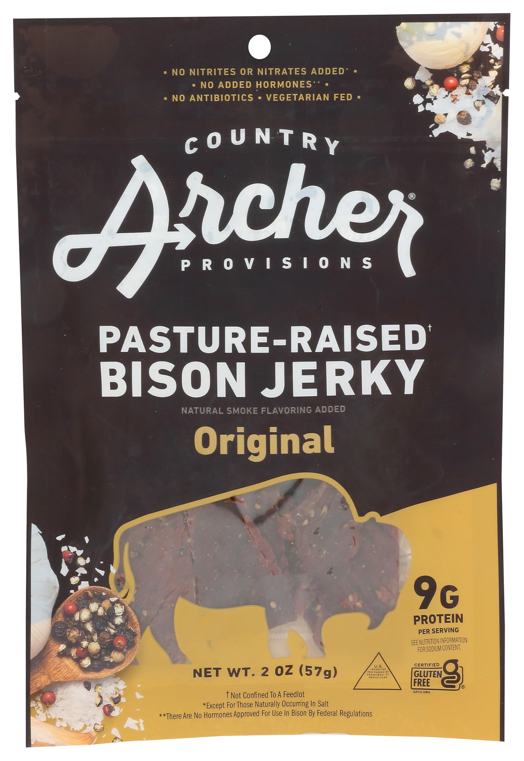 Country Archer, Jerky Bison OrigInchal, 2 Ounce