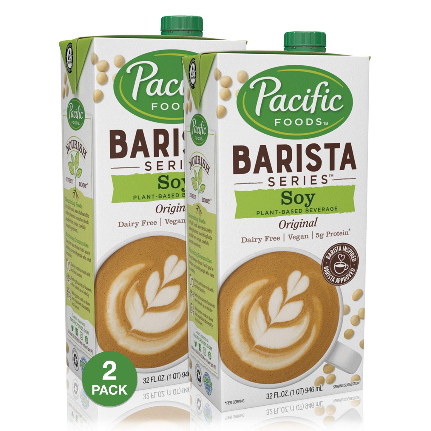 Pacific Foods Barista Series Soy Milk, Original, 32 oz (Pack of 2) Pacific Foods