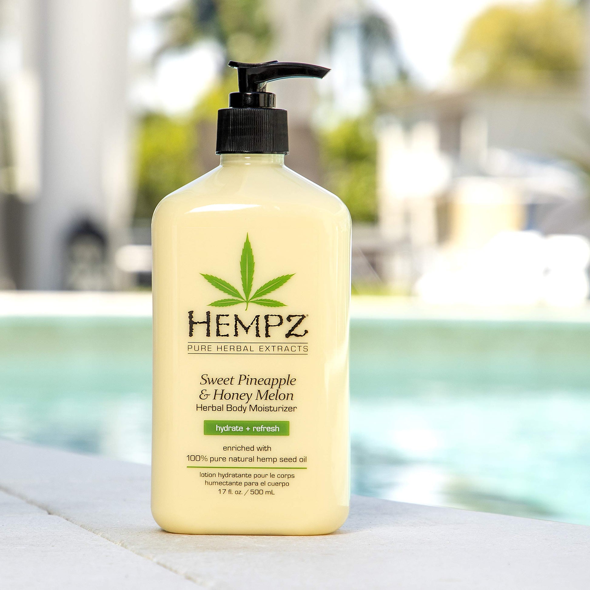 Hempz Sweet Pineapple & Honey Melon Moisturizing Skin Lotion Body Moisturizer 17 oz (Pack of 2) with Jojoba Vitamin A and E