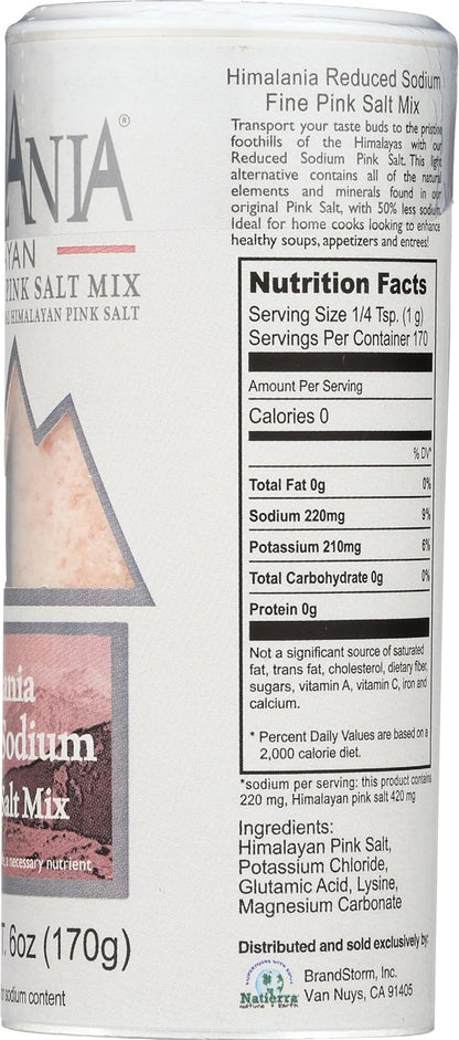 Natierra Himalania Reduced Sodium Himalayan Fine Pink Salt Mix Shaker 6 oz