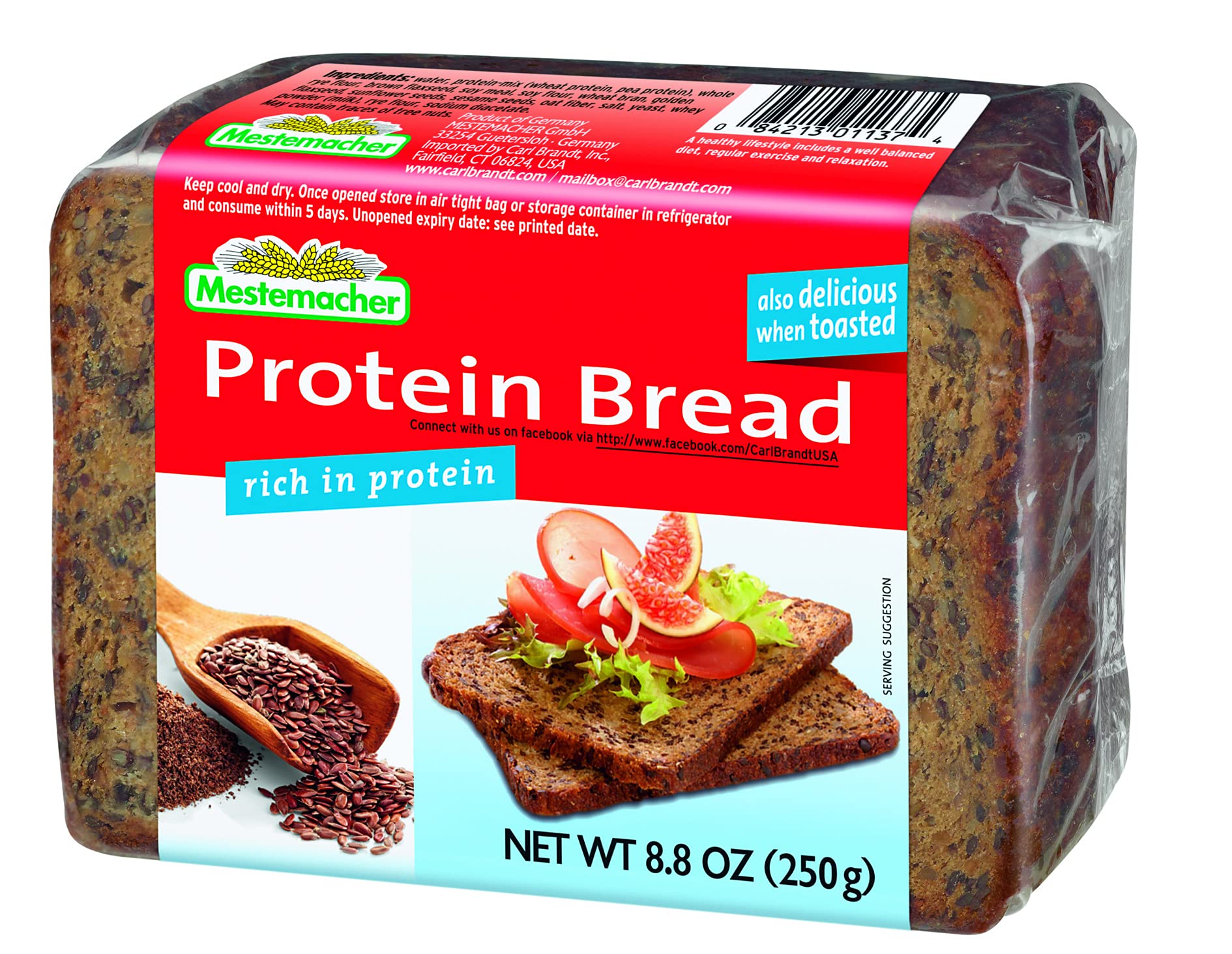 Mestemacher Protein Bread, 8.8 Ounce (Pack of 9)