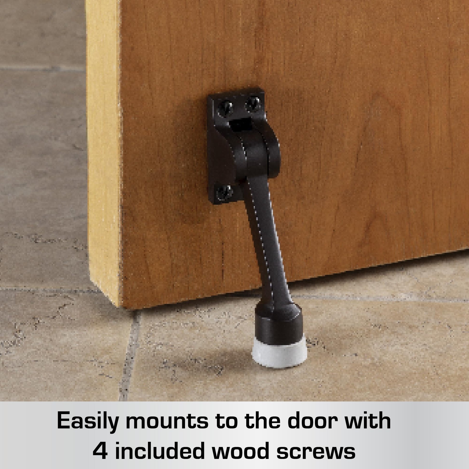 BRINKS Commercial 4" Kick Down Door Stop Matte Black Finish