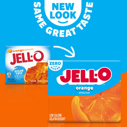 Jell-O Zero Sugar Gelatin Dessert Mix Orange 0.30 oz (Pack of 6)