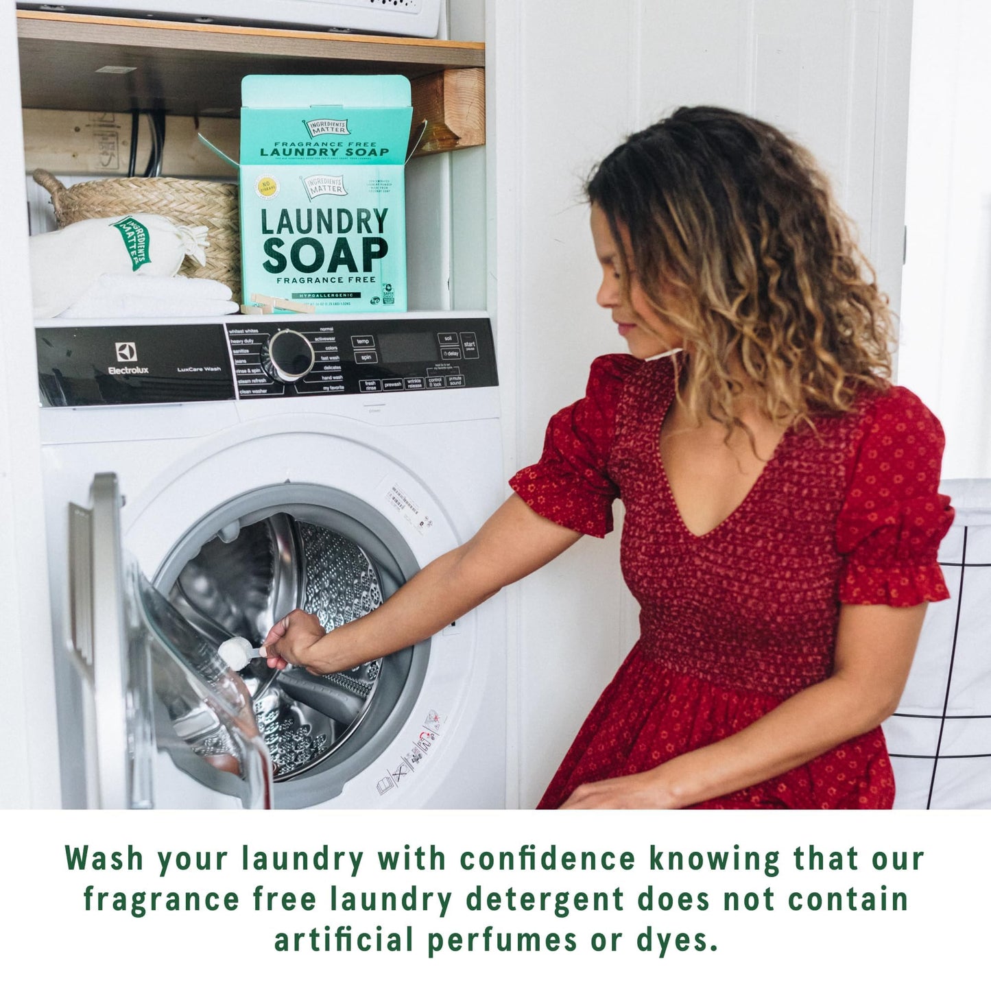 Ingredients Matter Powder Laundry Soap Fragrance Free Hypoallergenic Detergent Natural 30 oz