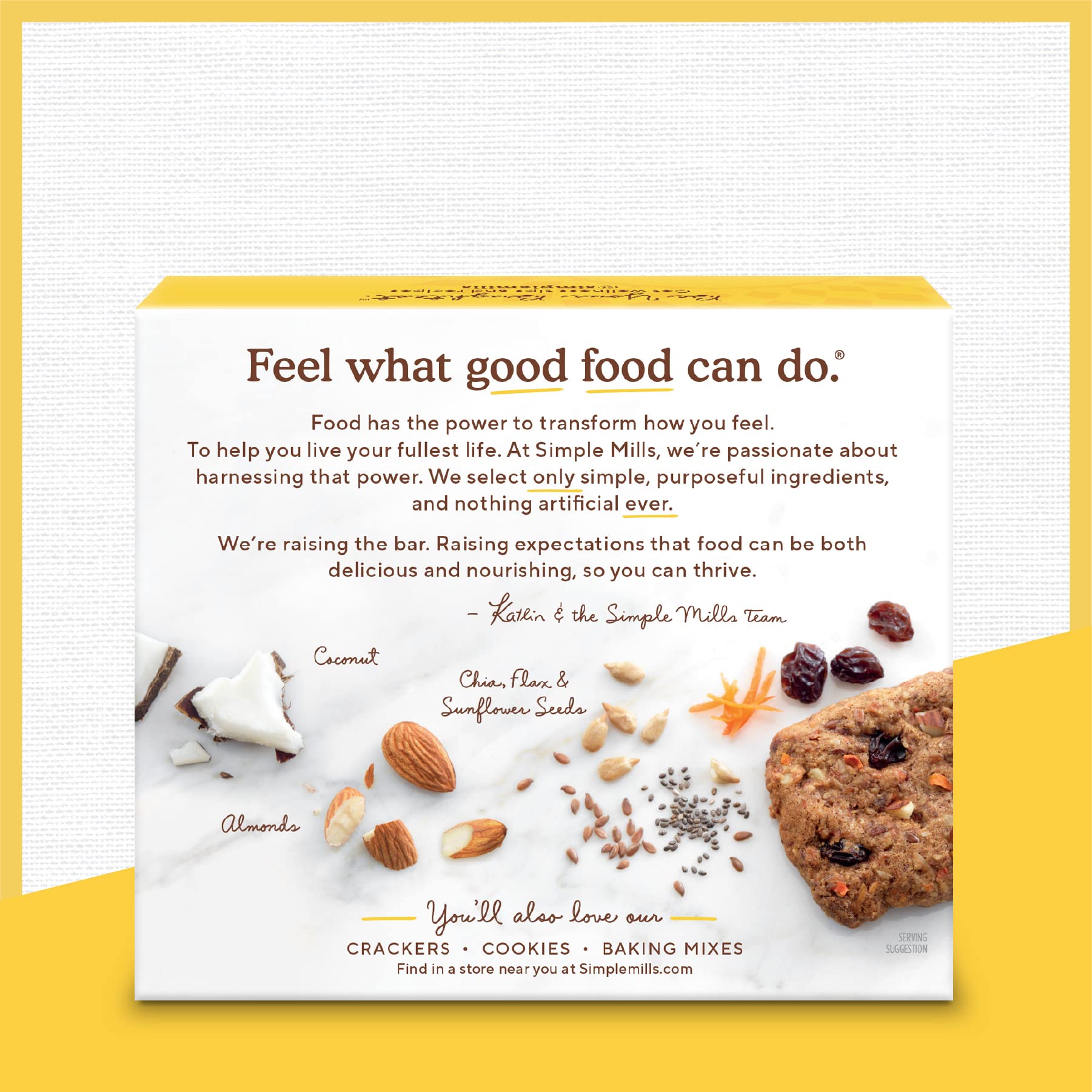 Simple Mills Coconut Almond Almond Flour Snack Bars Spiced Carrot Cake Made 6 Ounce