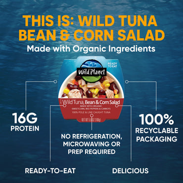 Wild Planet Ready to Eat Wild Tuna Bean & Corn 5.6oz