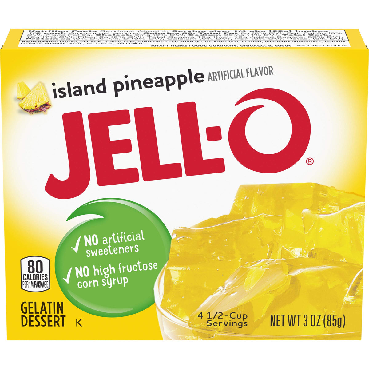 Jell-O Island Pineapple Gelatin Dessert Mix, 3 oz (Pack of 6) Jell-O