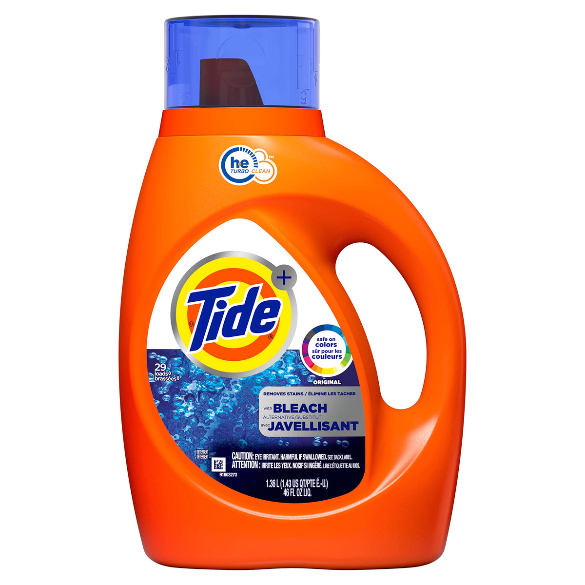 Tide Plus Bleach Alternative HE Liquid Laundry Detergent, 46 fl oz, 29 Loads Tide