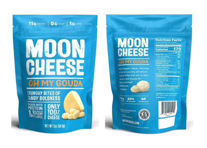 Moon Cheese Crunchy Cheese Snacks Variety Pack - Cheddar & Gouda, Keto Friendly, 2 oz Bags