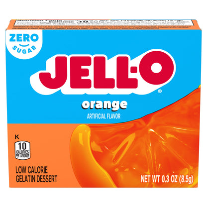 Jell-O Zero Sugar Gelatin Dessert Mix Orange 0.30 oz (Pack of 6)