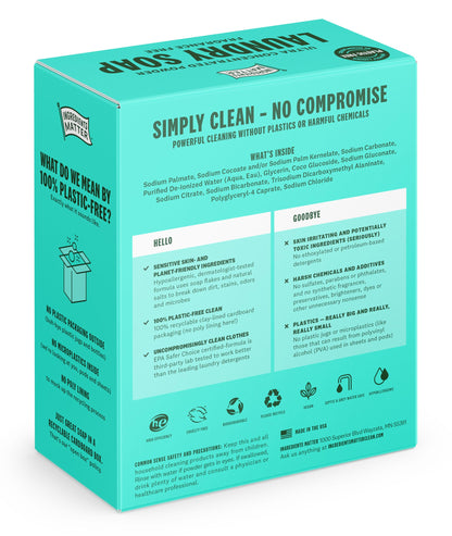 Ingredients Matter Powder Laundry Soap Fragrance Free Hypoallergenic Detergent Natural 30 oz
