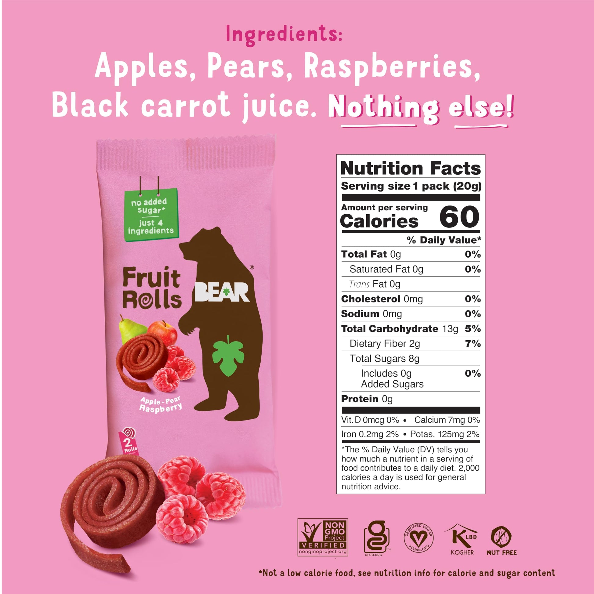 Bear Strawberry Strawberry Raspberry Raspberry Fruit Rolls Variety Pack 8.4 OZ
