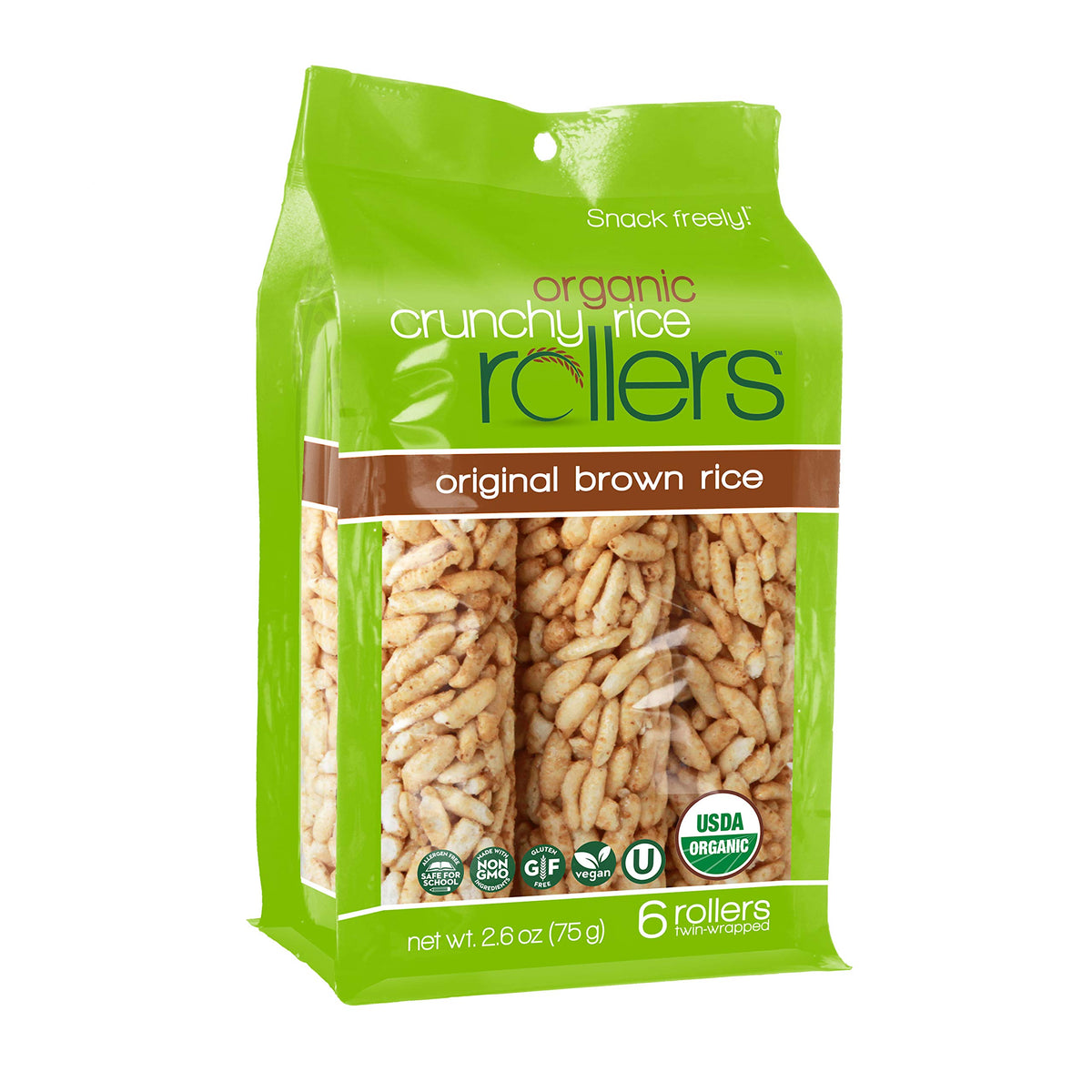 Crunchy Rollers Organic Original Brown Rice Rollers 6 Count, 2.6 oz Crunchy Rollers