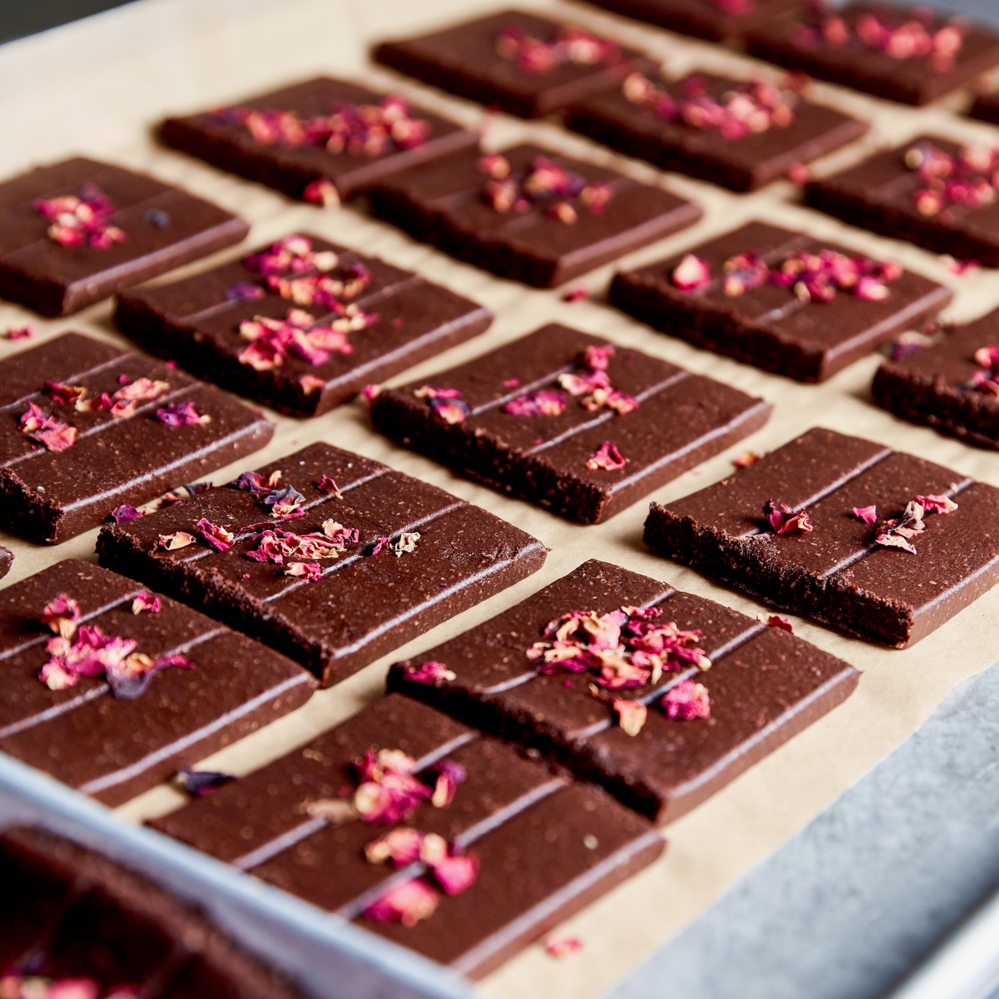 Honey Mama's Lavender Rose Cocoa Truffle Bars 2.5 Ounce Gluten Free Dairy Free Paleo No Refined Sugar