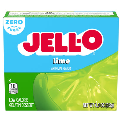 Jell-O Lime Artificially Flavored Zero Sugar Low Calorie Gelatin (Pack of 4) Jell-O