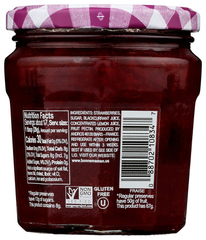 Bonne Maman Fruit Spread Strawberry More Fruit Less Sugar 11.8 Ounce