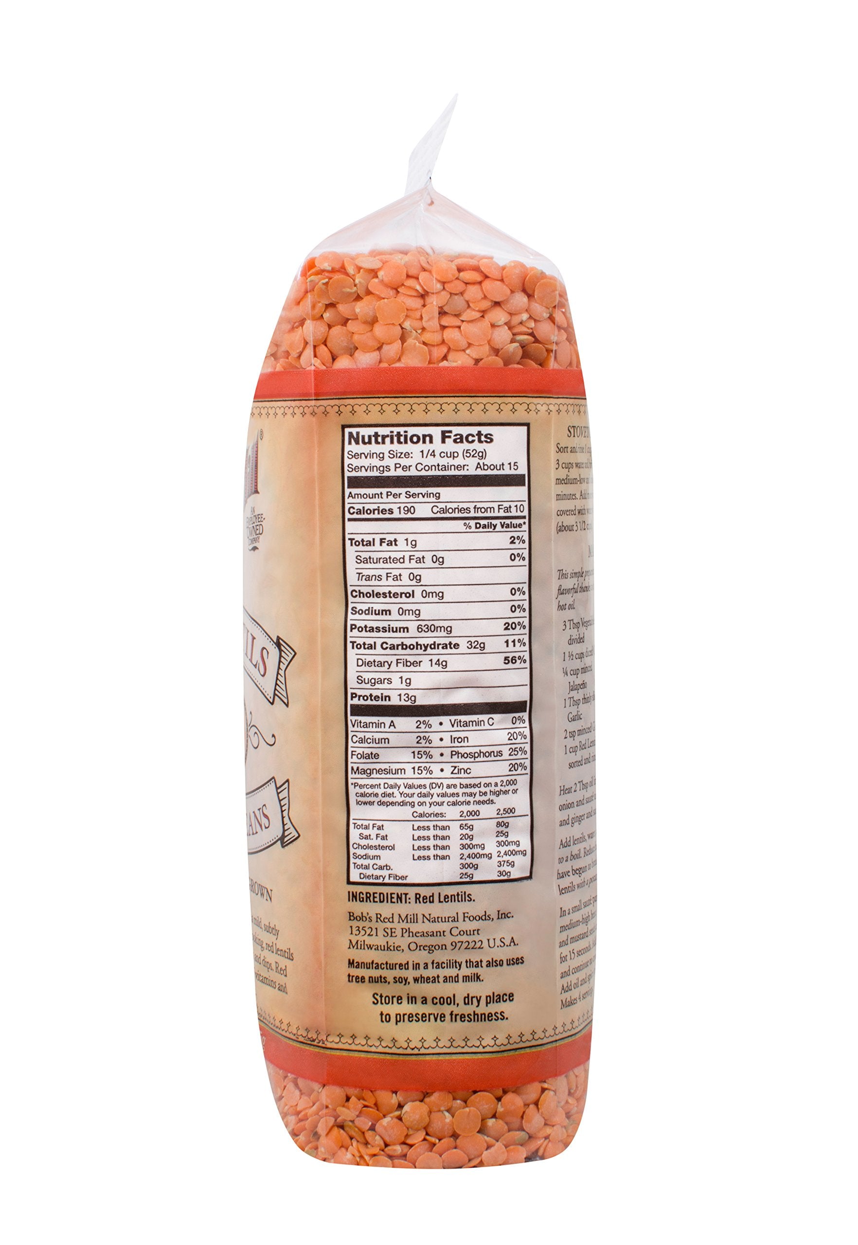 Bob's Red Mill Red Lentil Beans 27 Oz