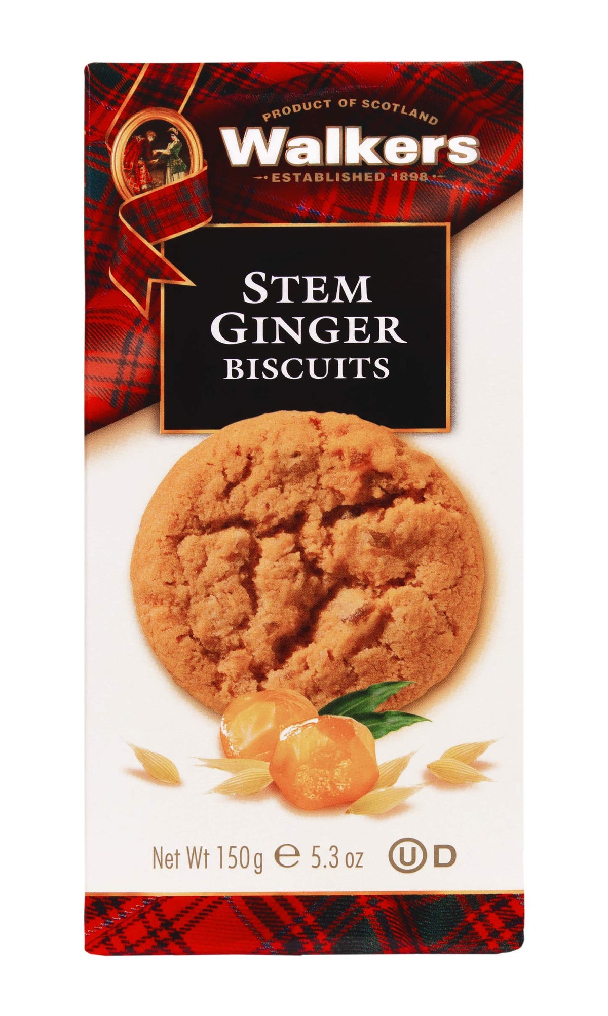 Walker's Shortbread Stem Ginger Cookies, Scottish Style Cookies, 5.3 oz Box Walker's Shortbread