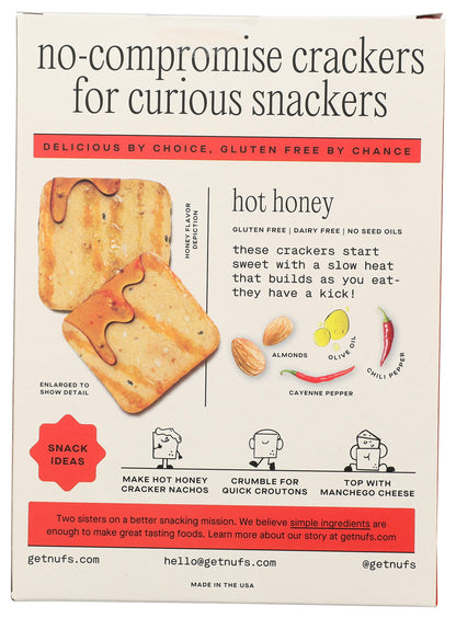 Nufs Honey Hot Crackers Crispy Hot Honey 4.25 Ounce