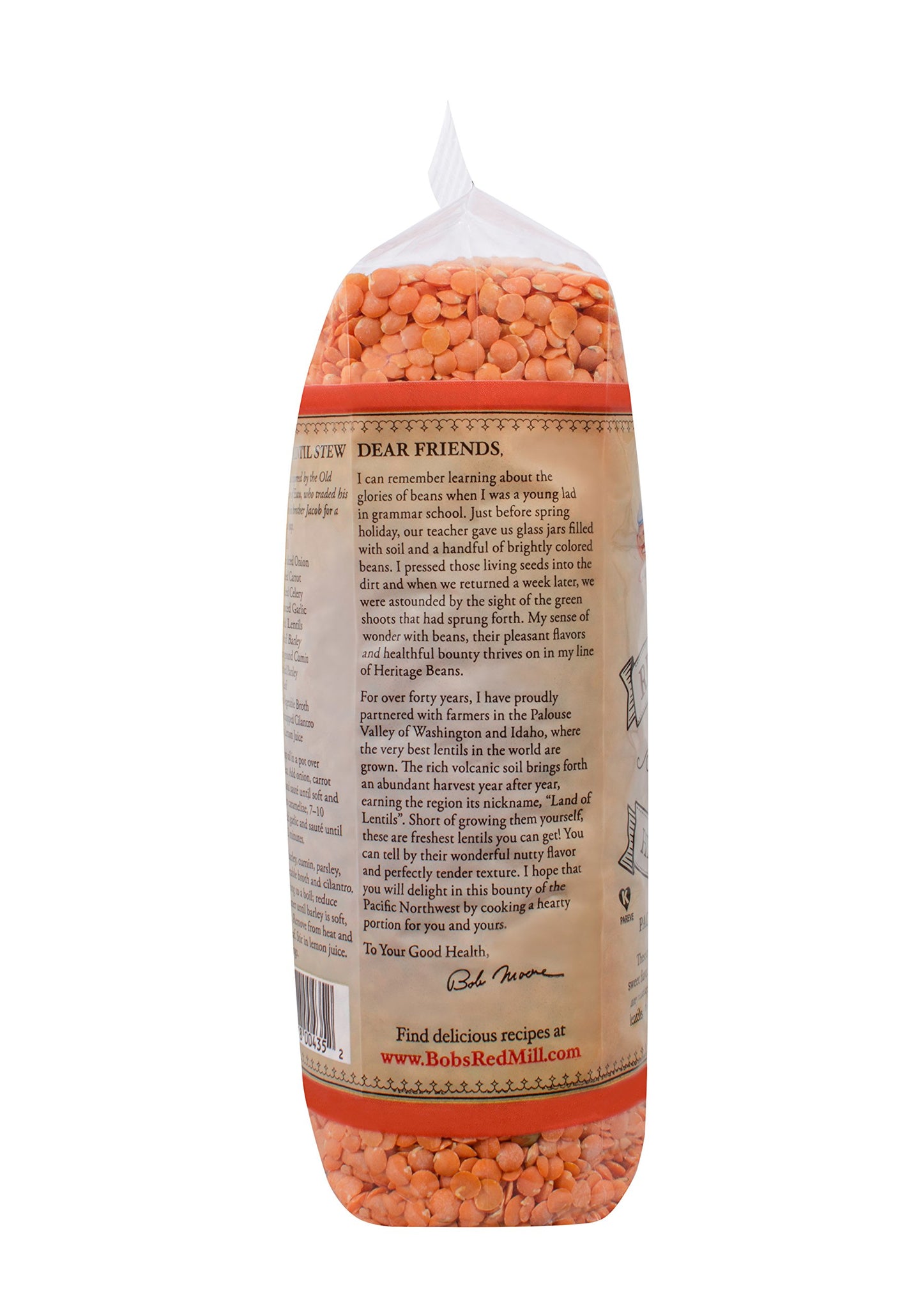 Bob's Red Mill Red Lentil Beans 27 Oz