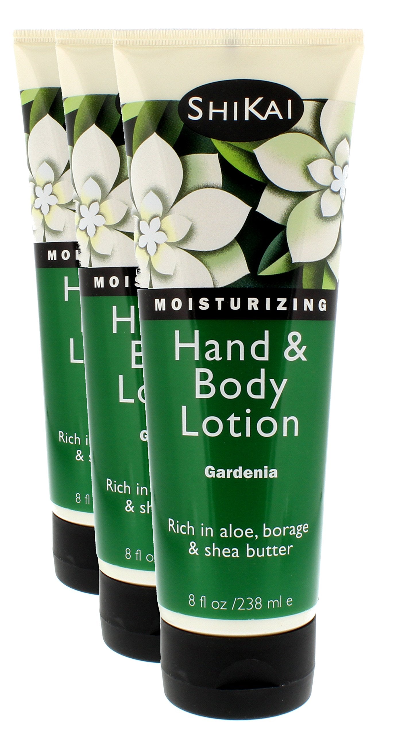 ShiKai Gardenia Aloe Vera Hand & Body Lotion Daily Moisturizing Skincare for 8oz (Pack of 3)